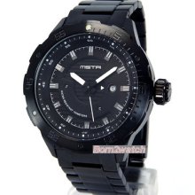 Meister Men 'dive One' Swiss Ronda Movement 50mm Black Ion Coated Steel Do103ss