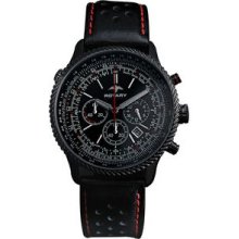 Men`s Rotary Aquaspeed Chronograph Watch W/ Genuine Leather Strap