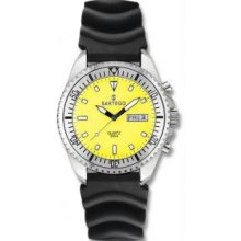 Menandamp;apos;s Stainless Steel Yellow Dial Strap - Watch