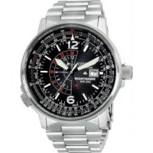 Menandapos;s Eco-Drive Nighthawk Black Dial Pilot Flight Watch