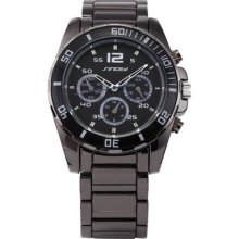 Mens Analog Black Dial Stainless Steel Band Quartz Sport Gift Wrist Watch