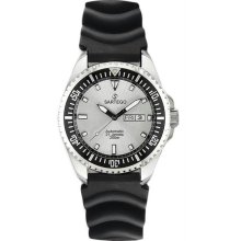 Men's Automatic Silver Dial Rubber Strap