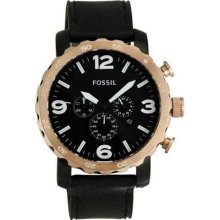 Men's Black Fossil Nate Chronograph Watch Jr1369