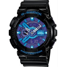 Men's Black G-Shock Analog Digital Anti-Magnetic Blue Purple