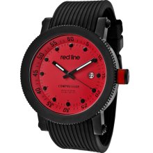 Men's Compressor Red Dial Black Silicone