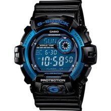 Men's G-Shock Shock Resistant Blue Dial Black Resin Strap Digital