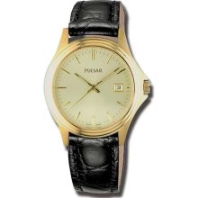 Men's Gold Tone Dress Watch Champagne Dial