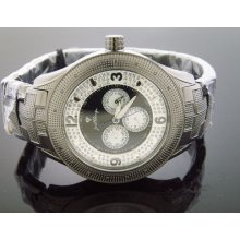 Men's Justbling Stainless Steel 20 Diamonds Watch JB-6212 Black case