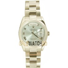 Mens New Style President Day Date 118209 ICE Blue Roman Dial