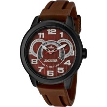 Men's Non Plus Ultra Brown Textured Dial Black IP Case Brown Sili ...