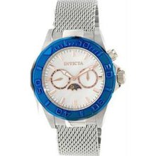 Men's Sea Wizard Stainless Steel Case and Mesh Bracelet Silver Tone