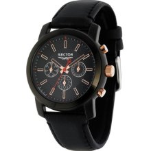 Mens Sector 3271639125 Chronograph Urban Explorer Black Leather Watch