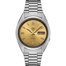 Men's Seiko 5 Automatic Gold Color Dial Stainless Steel