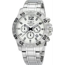 Men's Specialty Stainless Steel Case and Bracelet Chronograph Silver Dial Date D