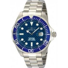 Men's Stainless Steel Pro DIver Quartz Blue Carbon Fiber