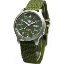 Men's Stainless Steel Seiko 5 Military Automatic Green