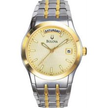 Men's Two Tone Dress Champagne Dial Day