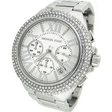 Michael Kors Mk5634 Camille Silver Tone Steel Glitz Swarovski Watch Unisex