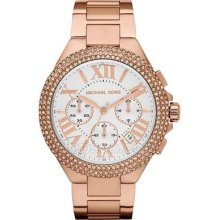 Michael Kors Mk5636 Camille Rose Gold Tone Glitz Swarovski Crystal Watch