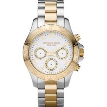 Michael Kors Women's Twotone White Dial Watch MK5455