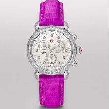 MICHELE Signature CSX-36 Diamond, Diamond Dial Bright Purple Lizard