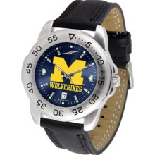 Michigan Wolverines Sport AnoChrome Men's Watch with Leather Band