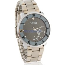 MIKE 9054 Men's Round Dial Alloy Analog Watch (Black)