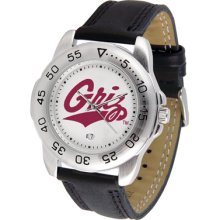 Montana Grizzlies Logo- Mens Sport Leather Watch