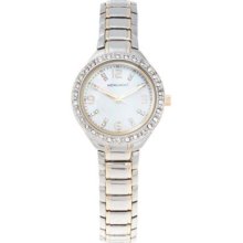 Monument Women's Quartz Crystal Bezel Stainless Steel Bracelet Watch