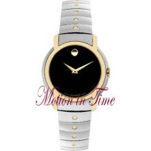 Movado S.l. Ladies, Black Museum Dial, Ref 0605720 - Two-tone On Bracelet