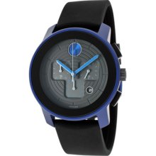 Movado Watches Bold Chronograph Black Dial Black Silicone Black Silic