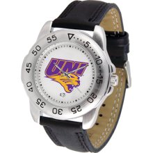 N Iowa Panthers Logo- Mens Sport Leather Watch