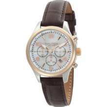 Nautica Chronograph Leather Strap Mother-of-pearl Dial Women's watch #N17567M