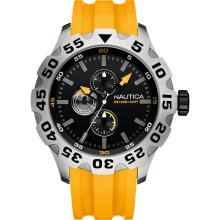 Nautica Men's BFD 100 Yellow Resin Black Dial Watch (Yellow Resin)