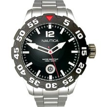 Nautica N18622G Black Dial Stainless Steel Bracelet Men's Watch