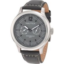 Nautica Nct 150 South Coast Grey Leather Men's Watch N12605g