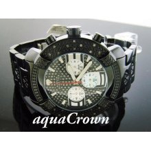 New! Aqua Master Black Case Round 20 Diamonds Watch Black Case