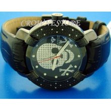 New! Aqua Master Skull Round 20 Diamonds Watch