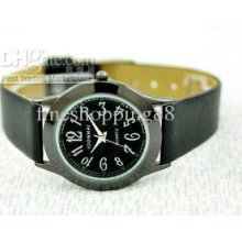New Quartz Digital Watch Black Fashion Lady Watch With Leather Wrist