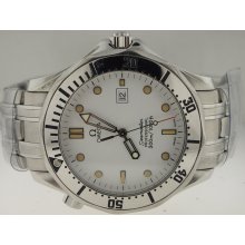 Omega Mens SS Seamaster White Dial.