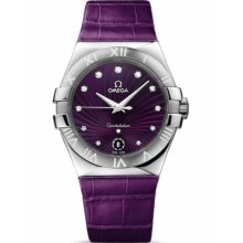 Omega Women's Constellation Purple & Diamonds Dial Watch 123.13.35.60.60.001