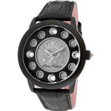 Paris Hilton Watches Women's Fame White Crystal Silver Glitter/Black D