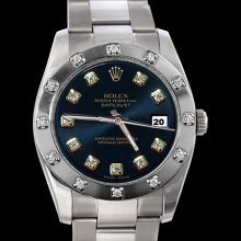 Pearlmaster diamonds bezel dial stainless steel rolex date just watch