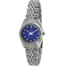 Peugeot Women's Silvertone Sapphire Blue Dial Watch, 7078BL