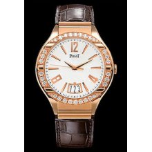 Piaget Polo 43mm Pink Gold Diamond Watch G0A33159