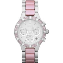 Pink Baguette Aluminum Chronograph Watch