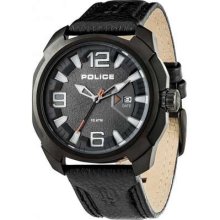 Police Men's Texas, Black Dial, Black Leather Strap 13836JSB/61 Watch