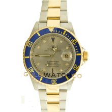 Pre Owned Submariner 16613 Steel & Gold Blue Bezel Slate Dial