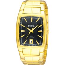 Pulsar Men's Goldtone Stainless Steel Rectangular Watch