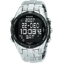 Pulsar Men's World Time Alarm Chronograph Watch PQ2001